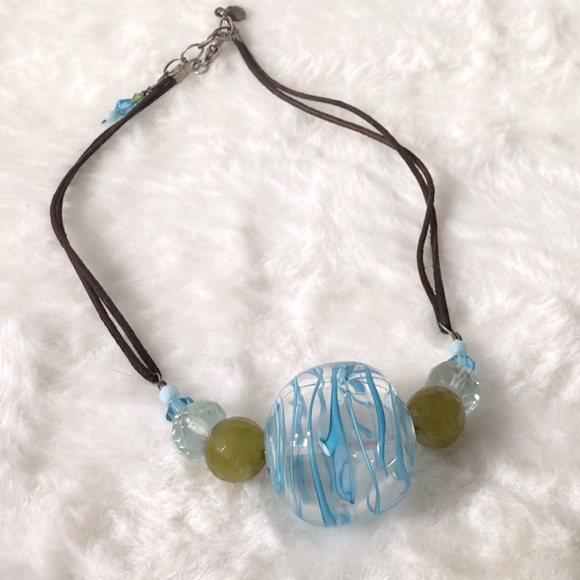 Jewelry - Murano Glass Beads Ball By Haley Unisex Necklace